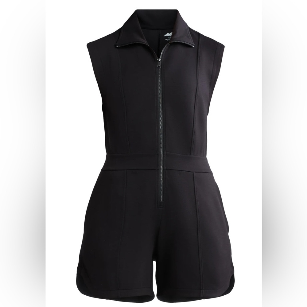Avia Women’s Scuba Knit Romper Sz M, Black Soot